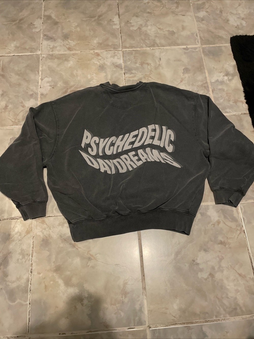 Anine Bing Jaci Daydreams Sweatshirt Washed Blacked Women’s SZ XS